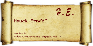 Hauck Ernő névjegykártya